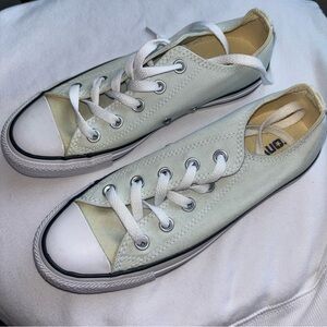 Pale pastel teal converse low top unisex sneakers